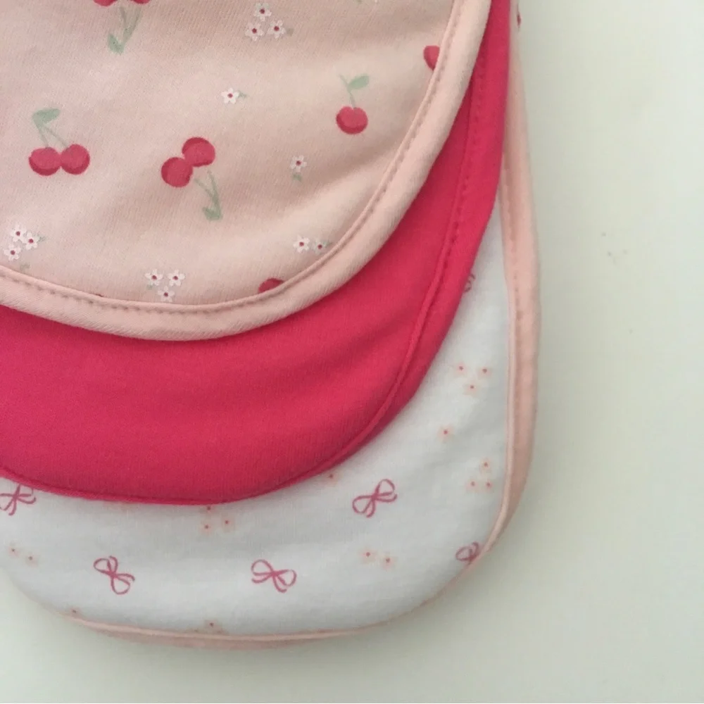 NEW Baby Burp Cloths Soft Absorbent 3 pack Cherry Print and More | DreamGro